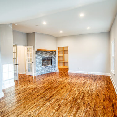 Spacious living room after complete home remodel in Charlotte, NC