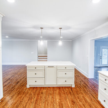 Luxury kitchen renovation with custom cabinetry and island in Charlotte