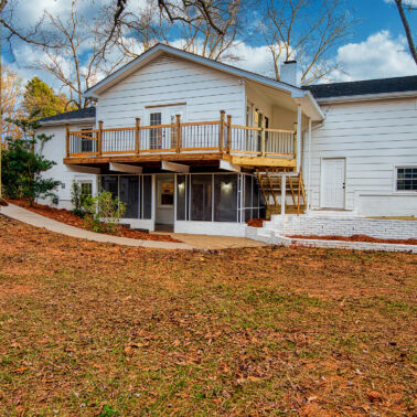 Back Porch addition with large windows in a remodeled Charlotte home