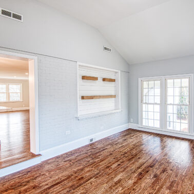 kitchen remodel with entrance to living room in Charlotte nc